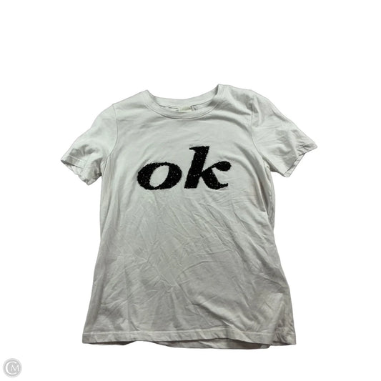 Top Short Sleeve By H&m In White, Size: Xs