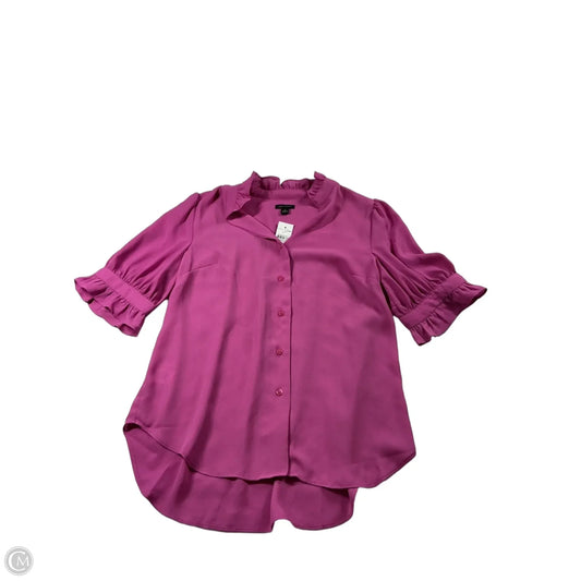 Blouse Short Sleeve By Ann Taylor In Purple, Size: Xs