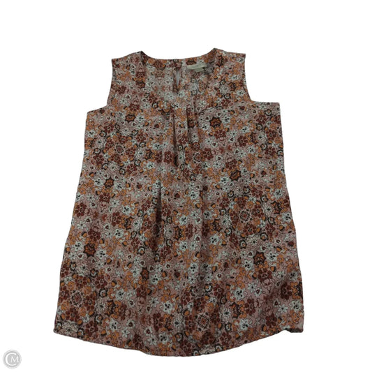 Top Sleeveless By Loft In Floral Print, Size: Xs
