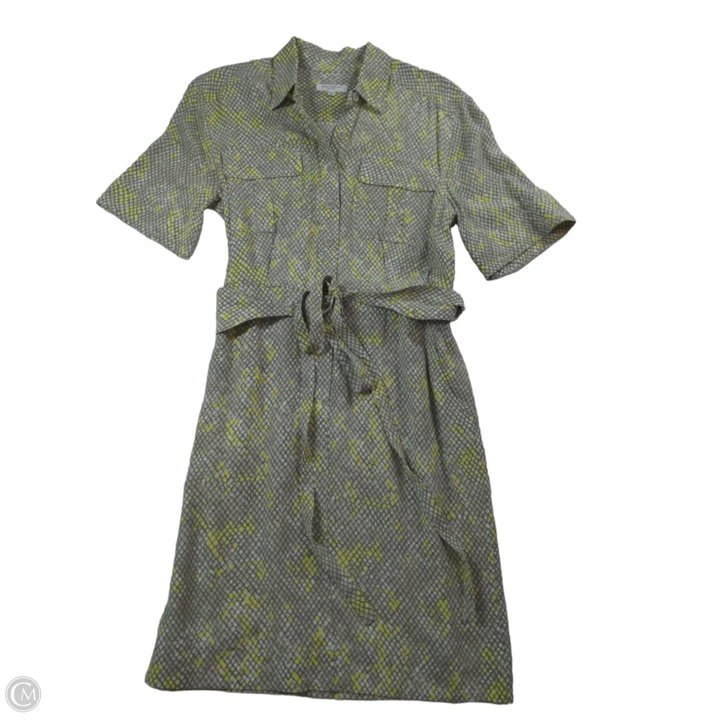Dress Work By Equipment In Grey & Yellow, Size: 4