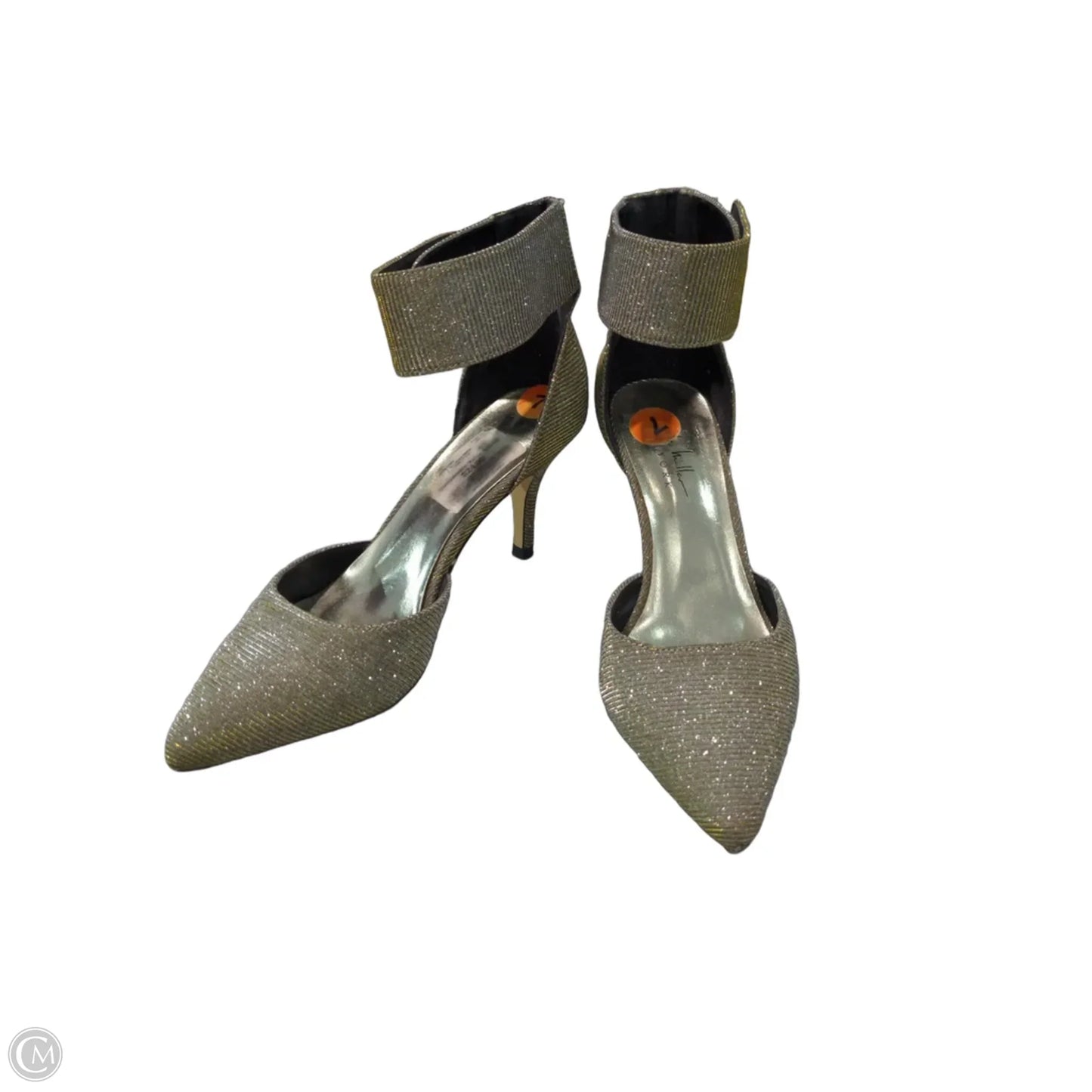 Shoes Heels Stiletto By Nicole Miller In Silver & Tan, Size: 7