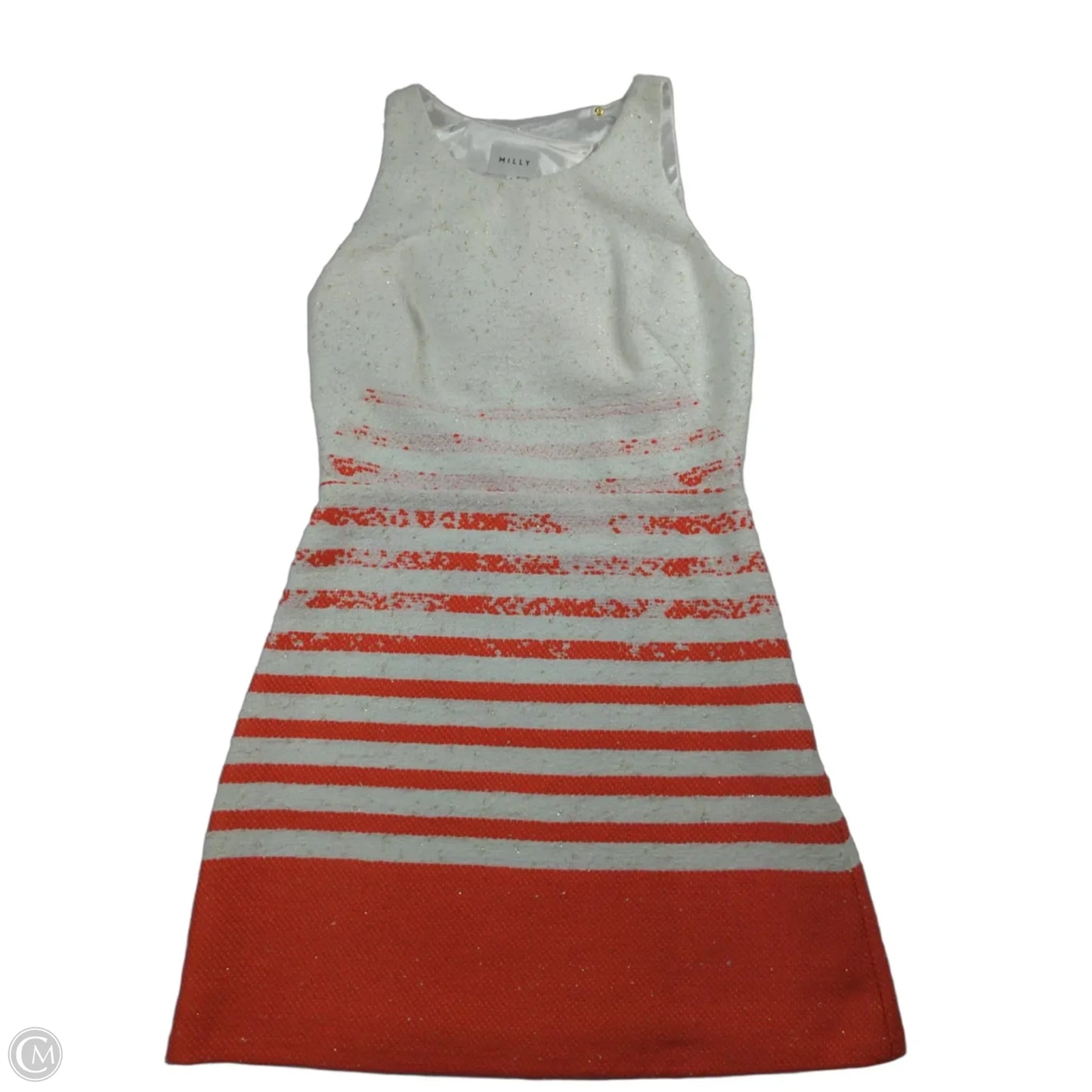 Dress Designer By Milly In Orange & White, Size: 8