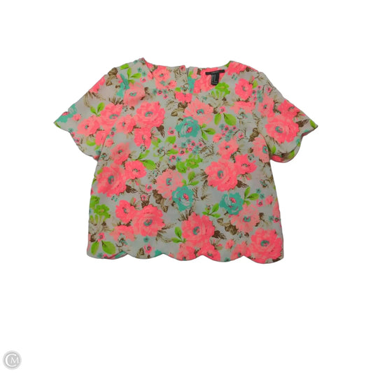 Top Short Sleeve By Forever 21 In Floral Print, Size: M