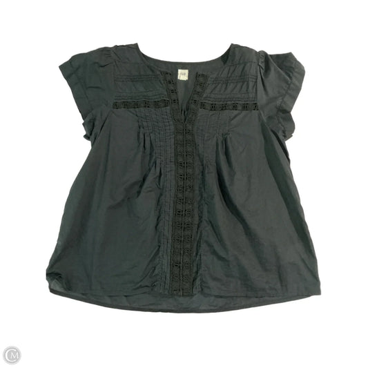 Blouse Short Sleeve By Gap In Black, Size: S