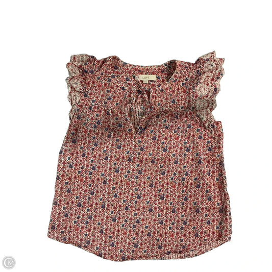 Top Sleeveless By Loft In Floral Print, Size: M