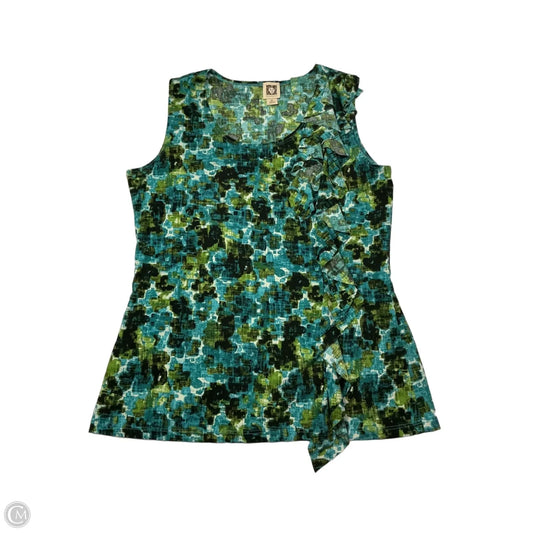 Top Sleeveless By Anne Klein In Blue & Green, Size: Xl