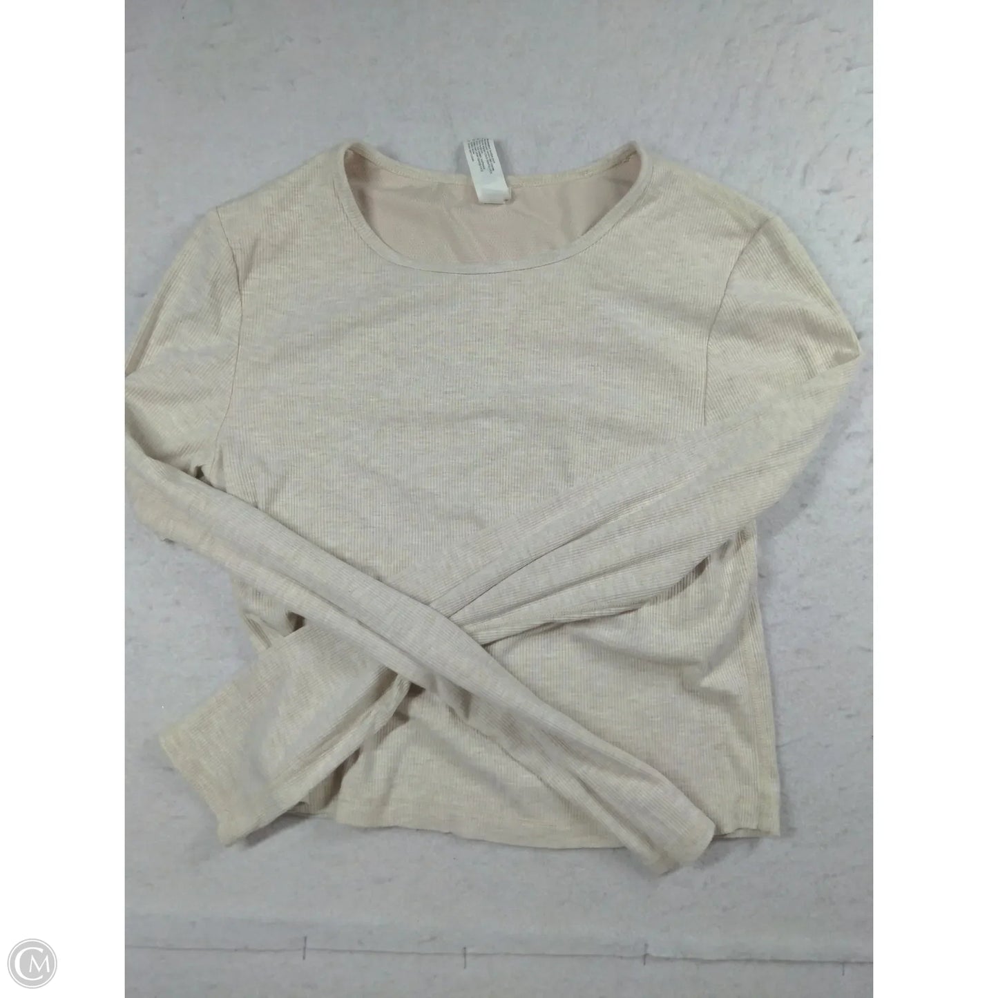 Top Long Sleeve By Yogalicious In Beige, Size: M