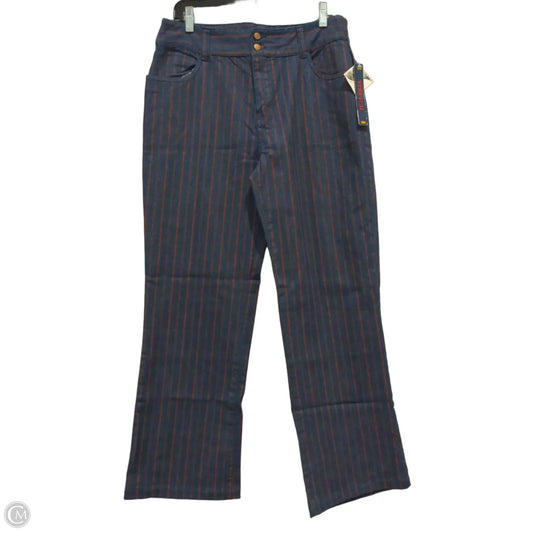 Jeans Wide Leg By Bill Blass In Striped Pattern, Size: 10