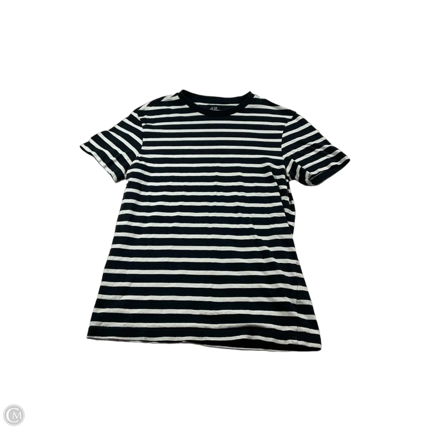 Top Short Sleeve By H&m In Striped Pattern, Size: Xs