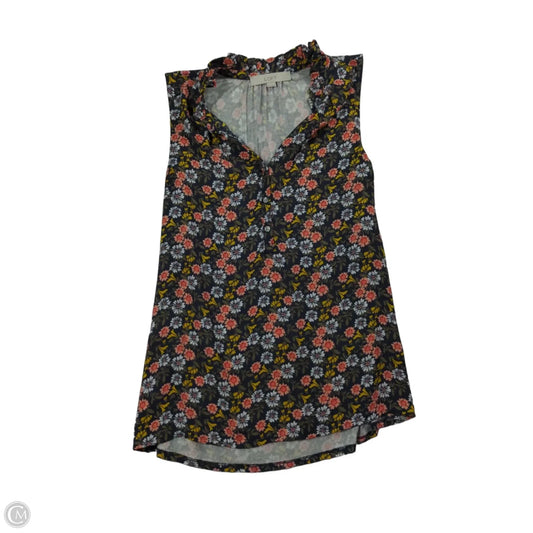 Top Sleeveless By Loft In Floral Print, Size: Xs