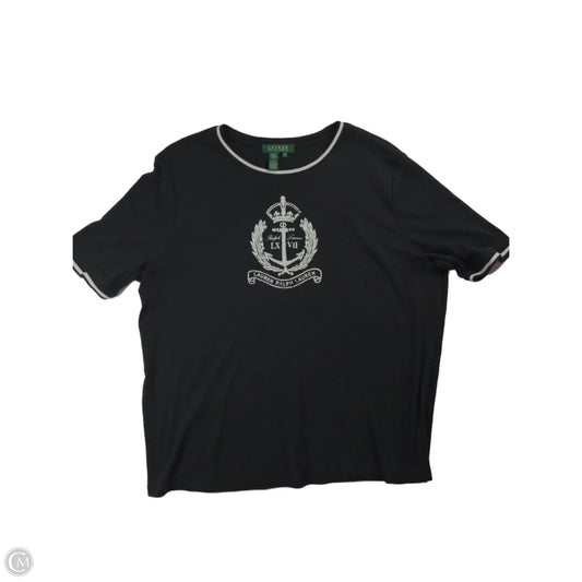 Top Short Sleeve By Ralph Lauren In Black & White, Size: 1x