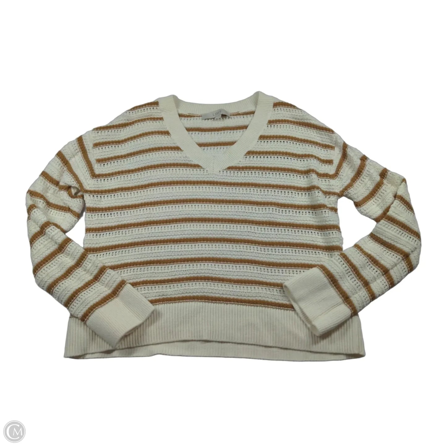 Sweater By Loft In Brown & White, Size: S