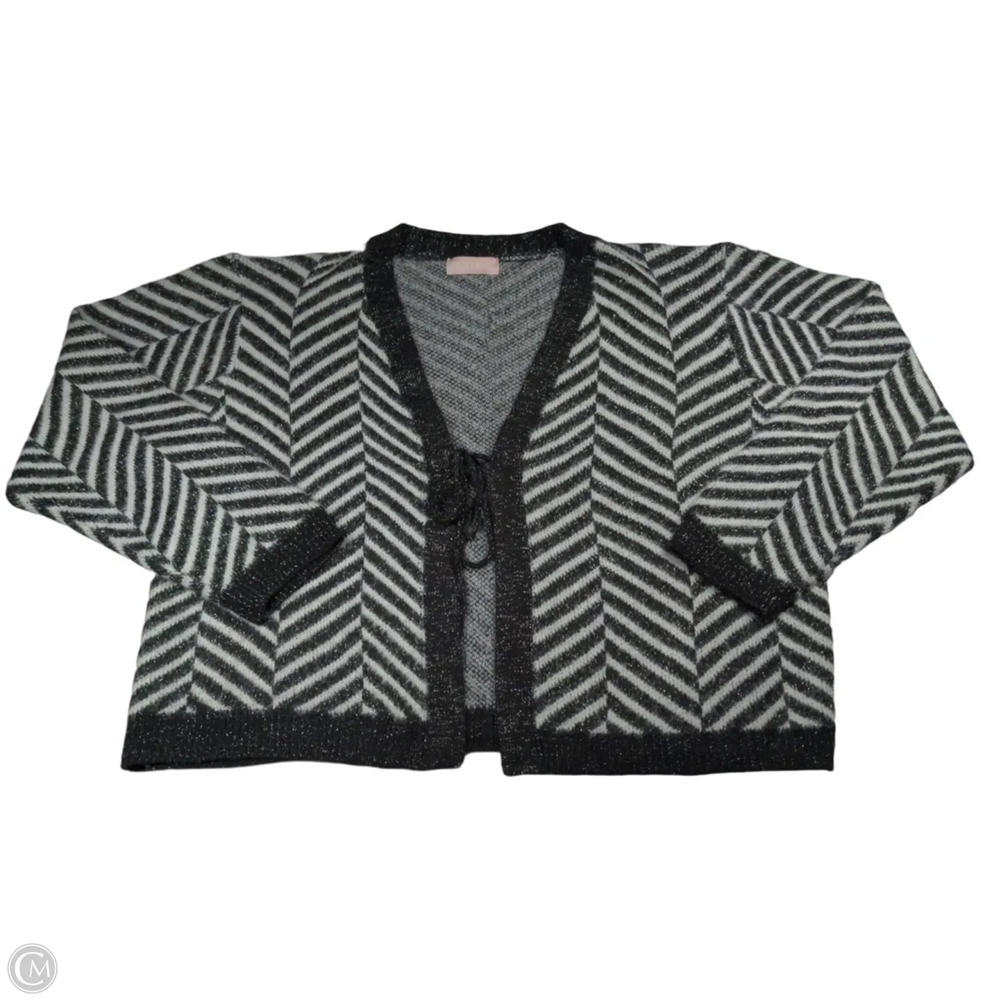 Sweater Cardigan By Clothes Mentor In Black & White, Size: 3x