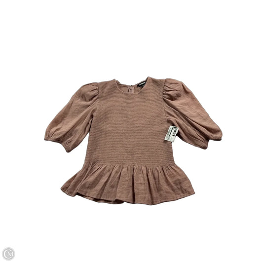 Blouse Short Sleeve By Express In Pink, Size: Xs