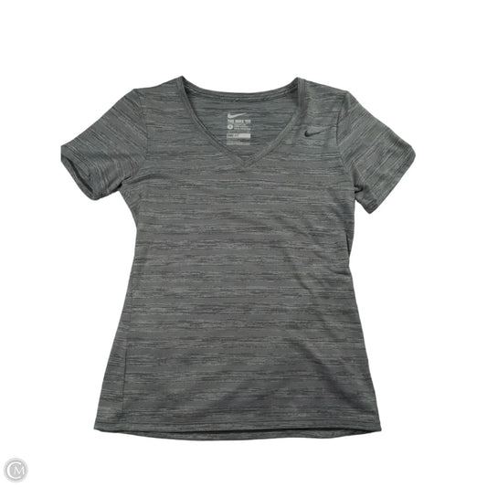 Athletic Top Short Sleeve By Nike In Grey, Size: S