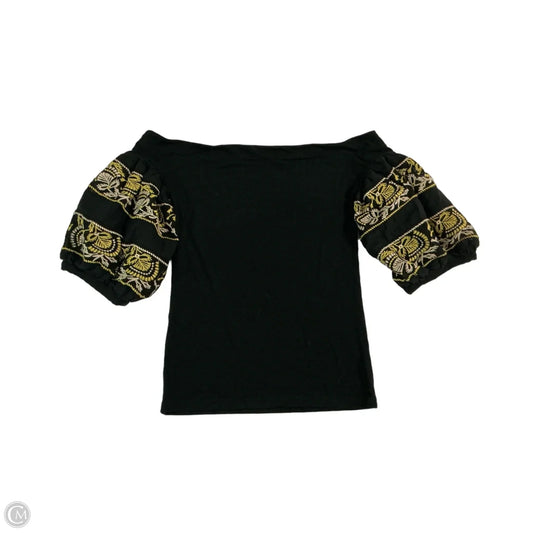 Top Short Sleeve By Free People In Black & Yellow, Size: Xs