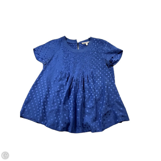 Blouse Short Sleeve By Rebecca Taylor In Polkadot Pattern, Size: 0