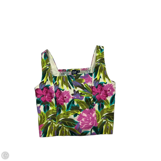 Top Sleeveless By Gap In Floral Print, Size: S