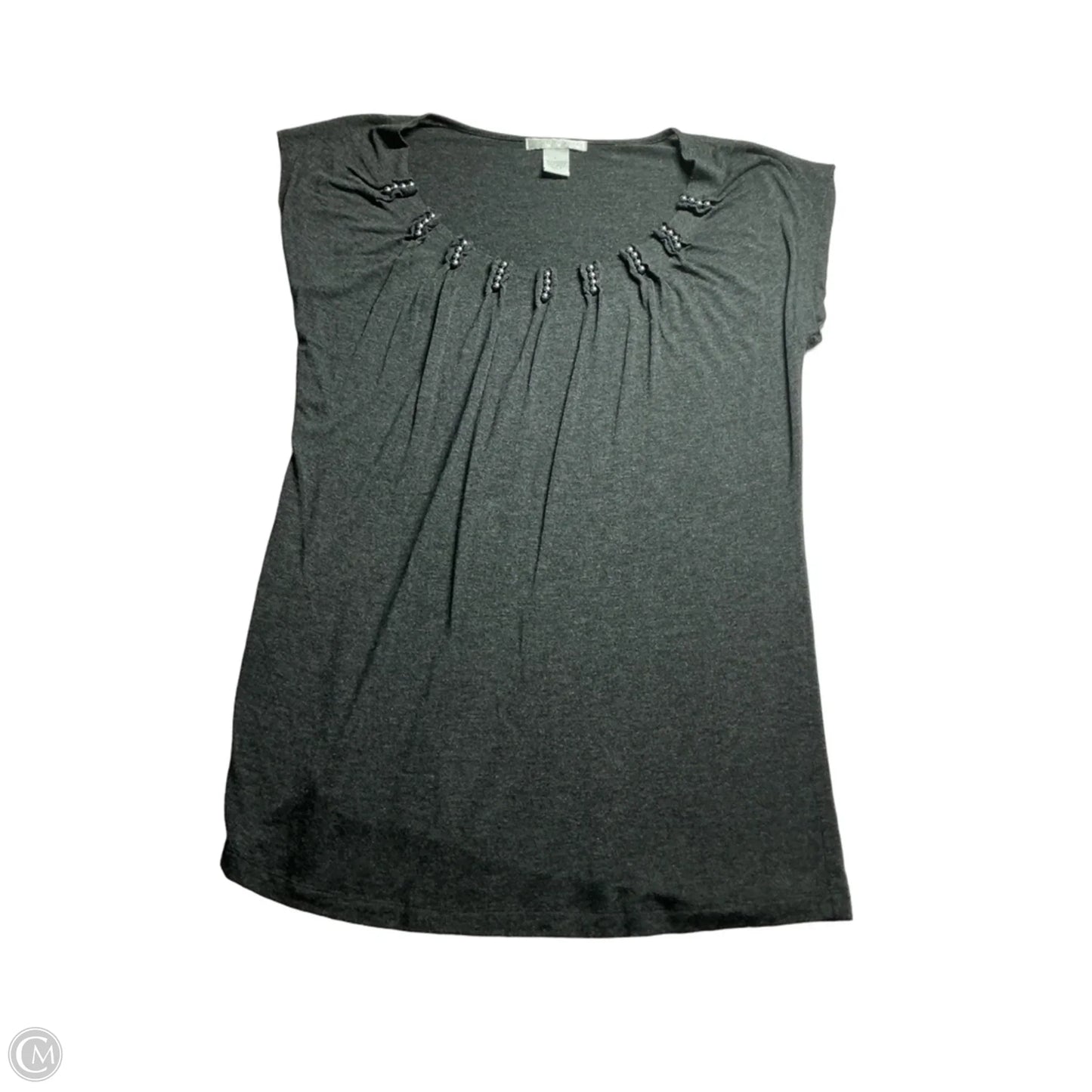 Top Short Sleeve By Design History In Grey, Size: L