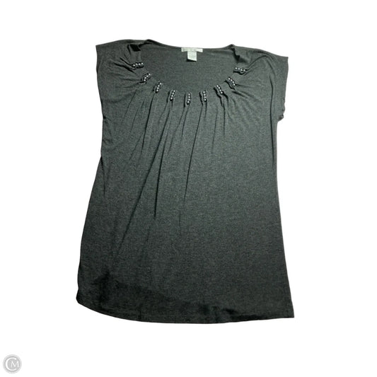 Top Short Sleeve By Design History In Grey, Size: L