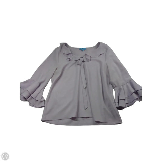 Blouse Long Sleeve By Cece In Purple, Size: M