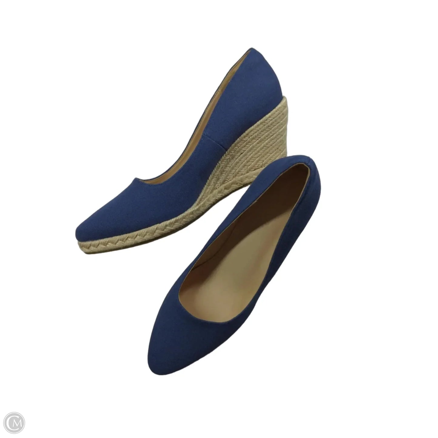 Shoes Heels Wedge By Clothes Mentor In Blue & Tan, Size: 8