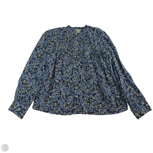 Blouse Long Sleeve By Caslon In Blue, Size: S