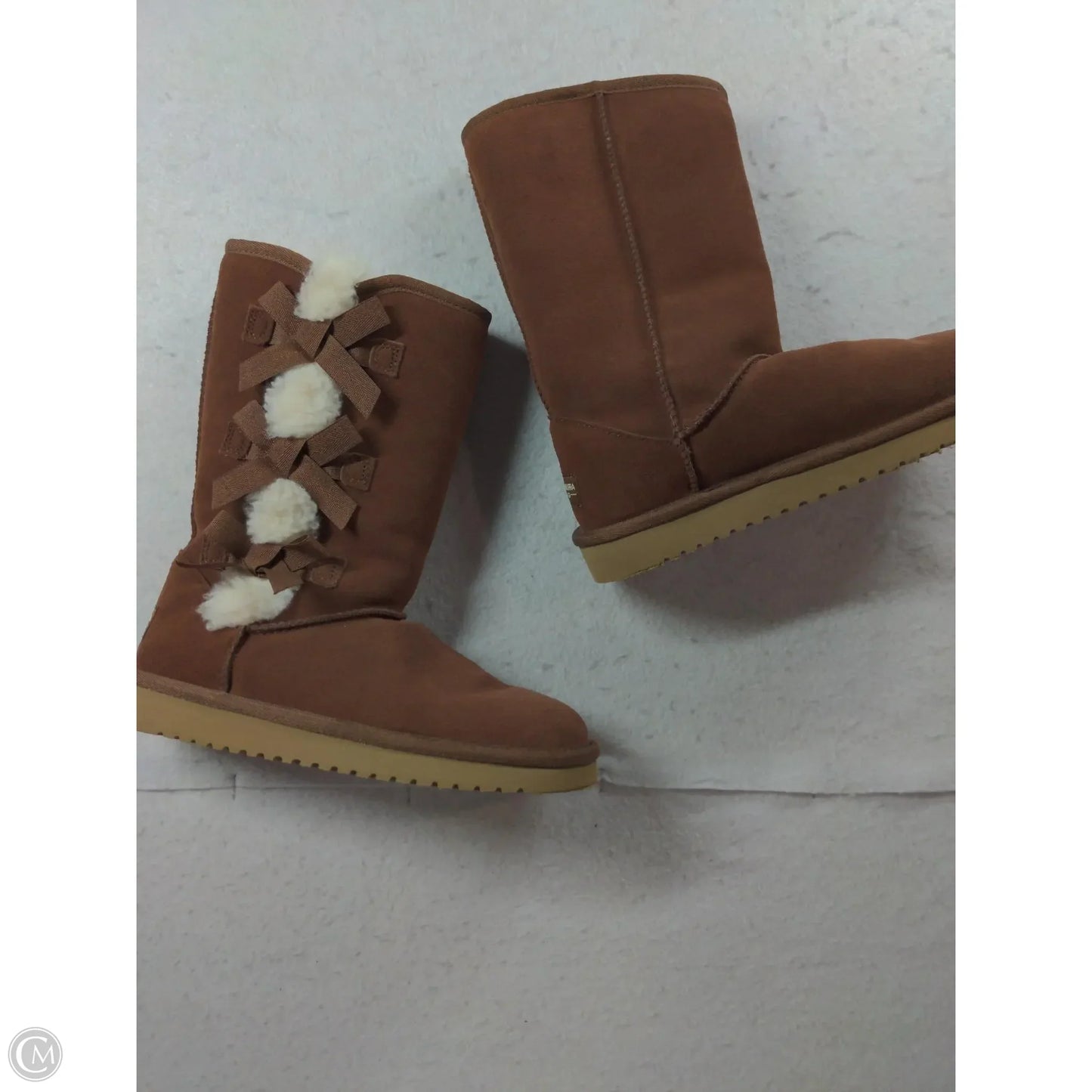 Boots Designer By Ugg In Brown, Size: 5