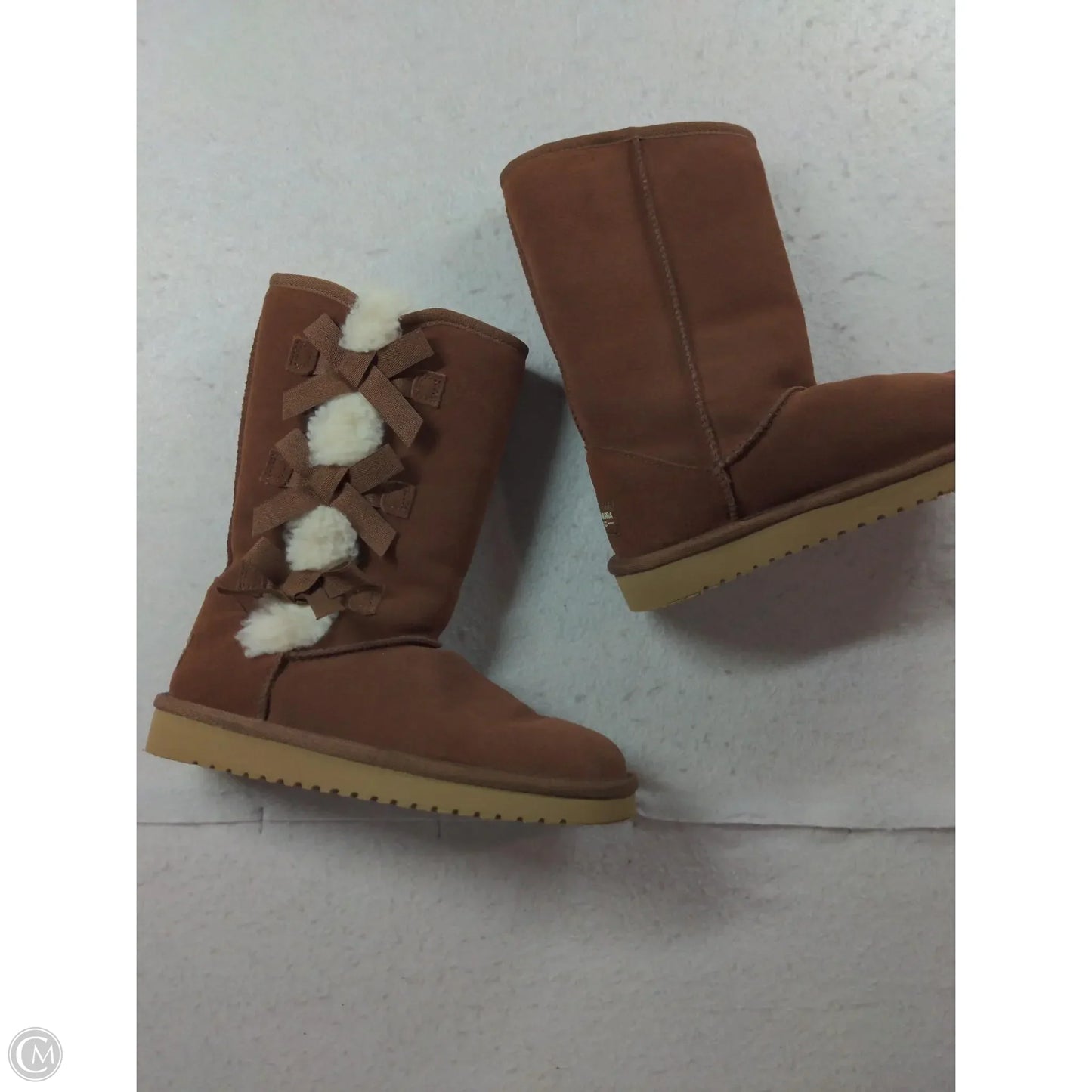 Boots Designer By Ugg In Brown, Size: 5
