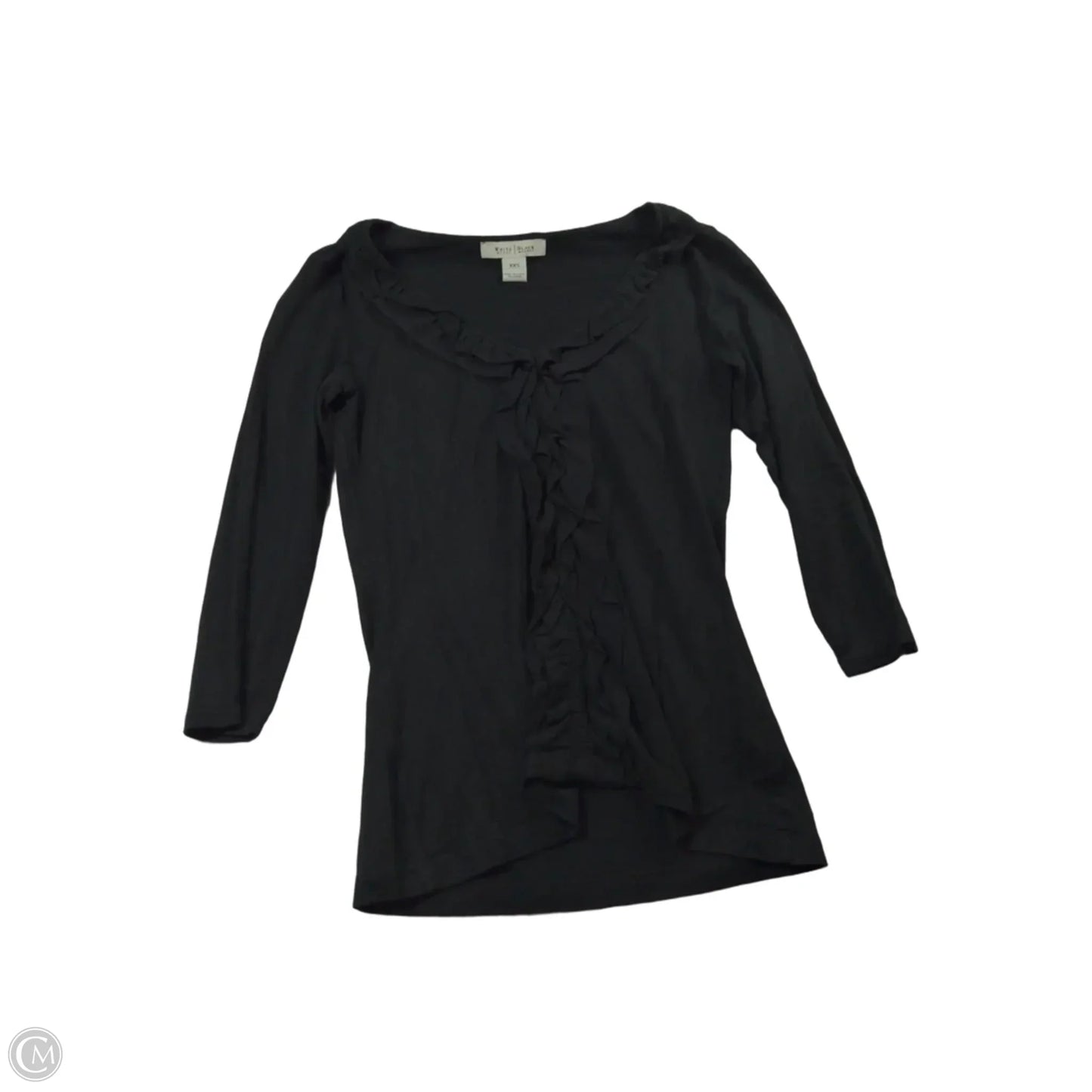 Top 3/4 Sleeve By White House Black Market In Black, Size: Xxs