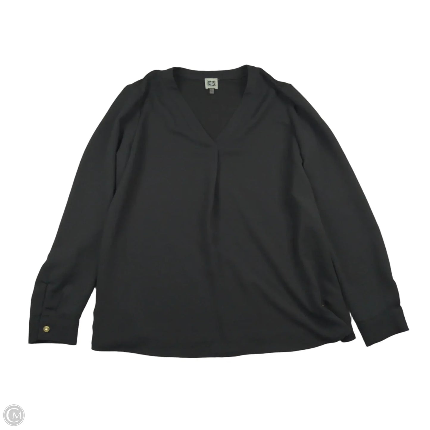 Top Long Sleeve By Anne Klein In Black, Size: S
