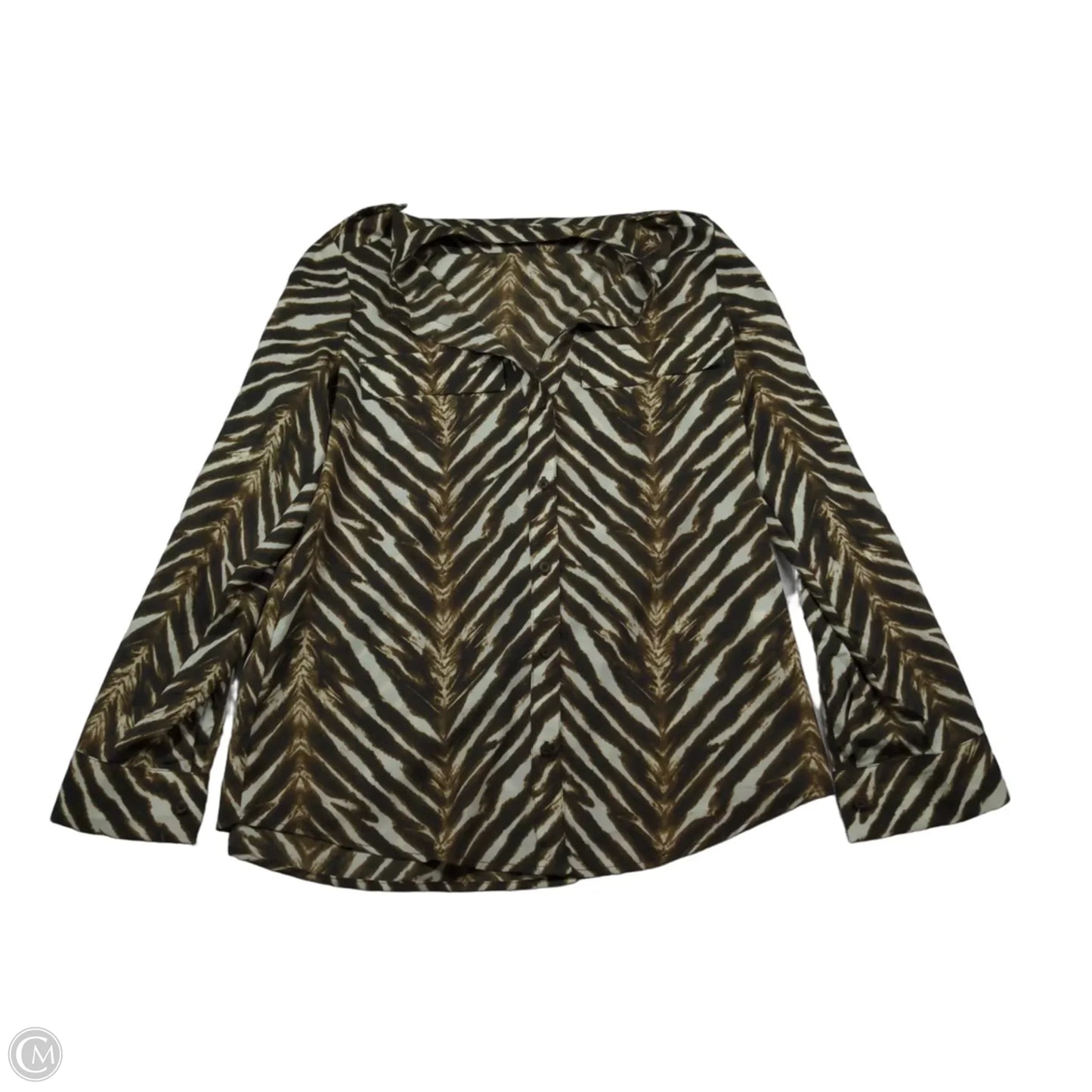 Top Long Sleeve By Calvin Klein In Animal Print, Size: S