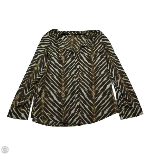 Top Long Sleeve By Calvin Klein In Animal Print, Size: S