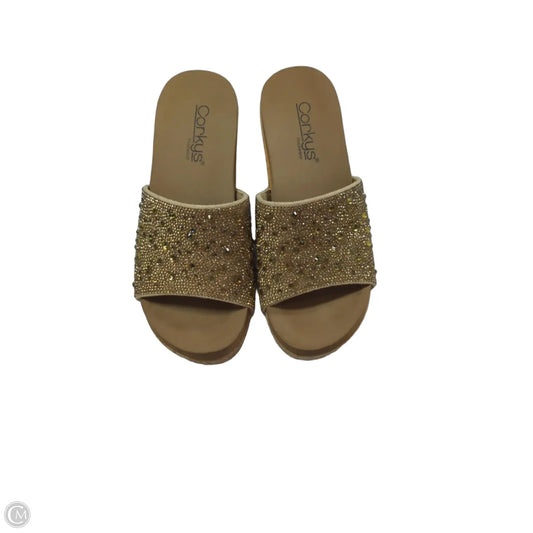 Sandals Heels Wedge By Corkys In Brown, Size: 6
