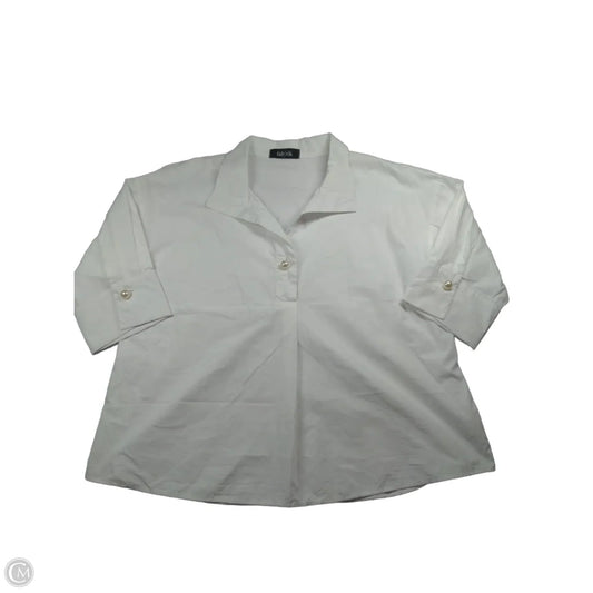 Top 3/4 Sleeve By Fabrik In White, Size: L