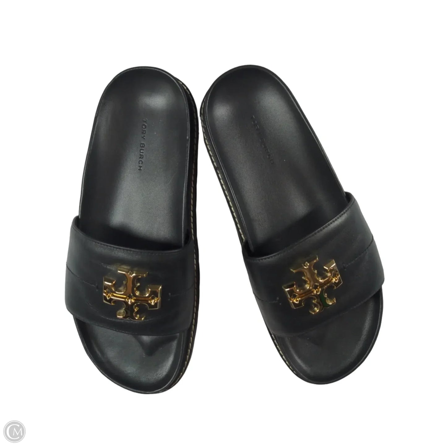 Shoes Designer By Tory Burch In Blue & Gold, Size: 9