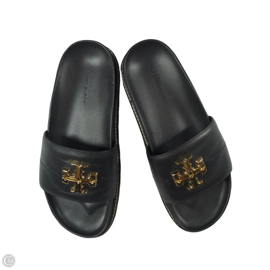Shoes Designer By Tory Burch In Blue & Gold, Size: 9