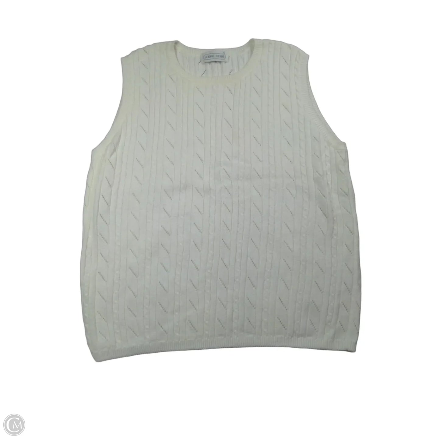 Sweater Short Sleeve By Jeanne Pierre In White, Size: M