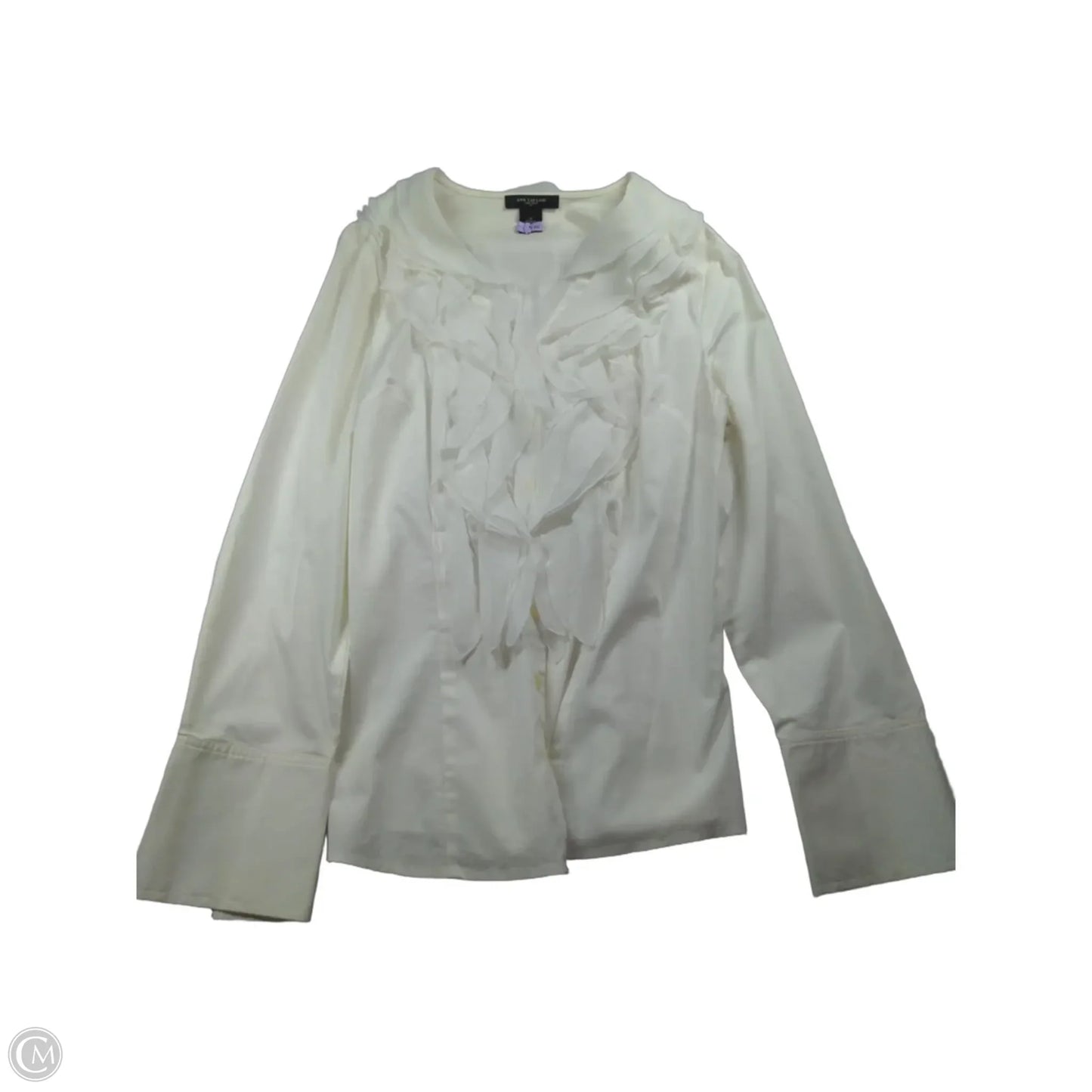 Top Long Sleeve By Ann Taylor In White, Size: 14