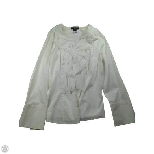 Top Long Sleeve By Ann Taylor In White, Size: 14