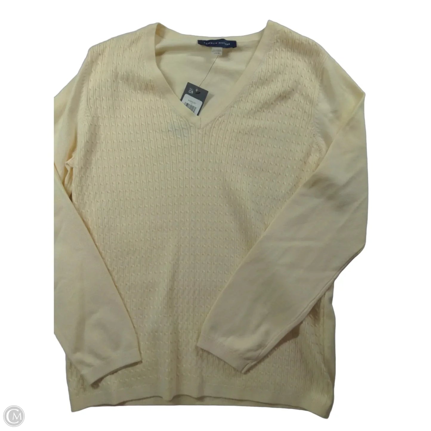 Sweater By Tommy Hilfiger In Cream, Size: L
