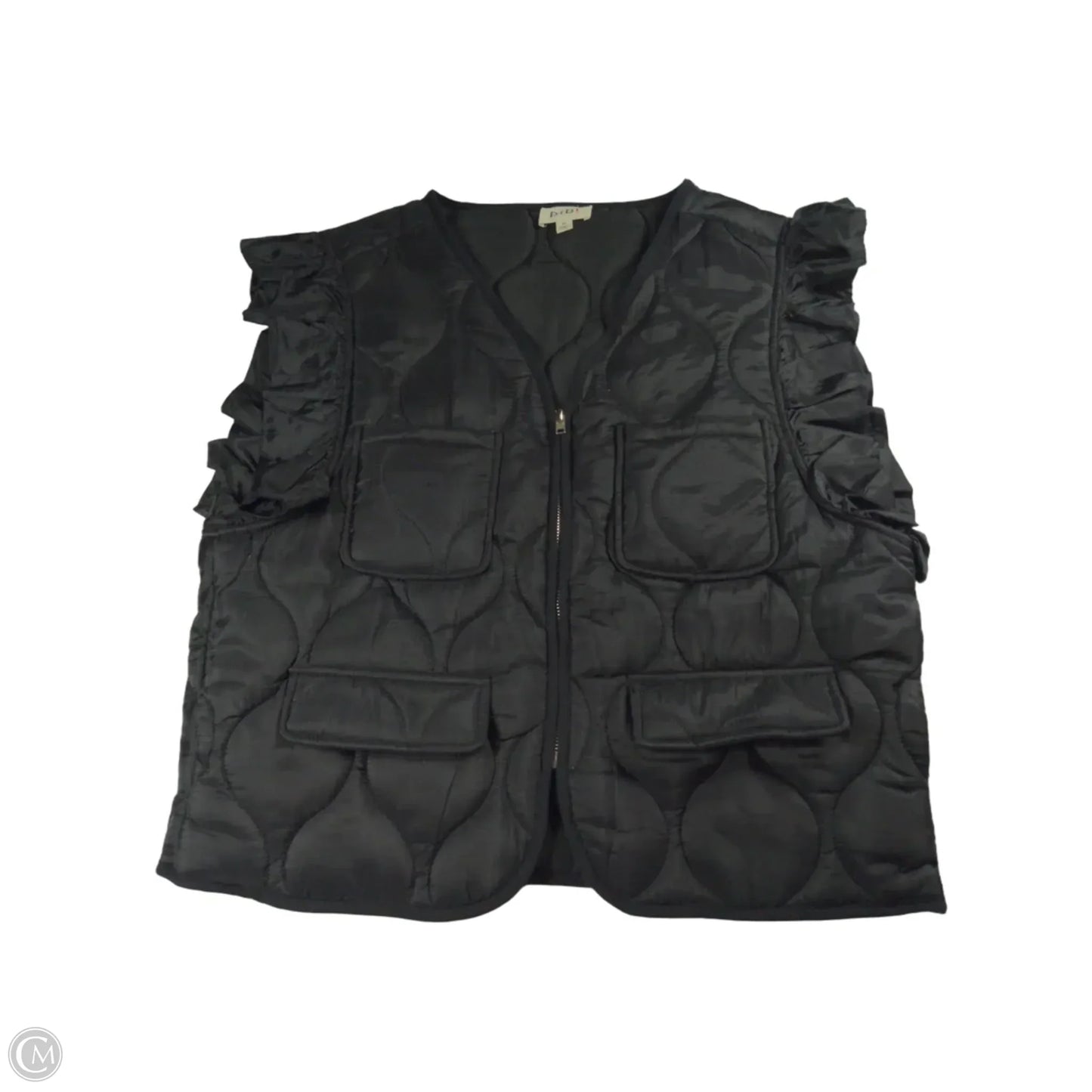 Vest Puffer & Quilted By Bibi In Black, Size: M