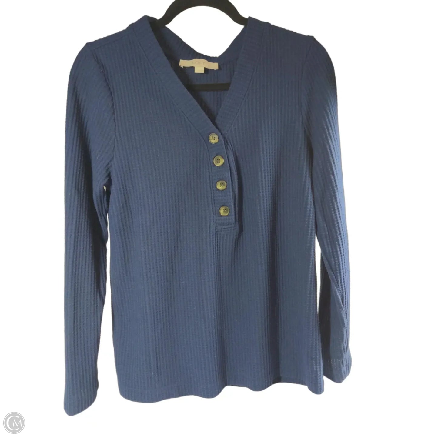 Blouse Long Sleeve By Loft In Blue, Size: L