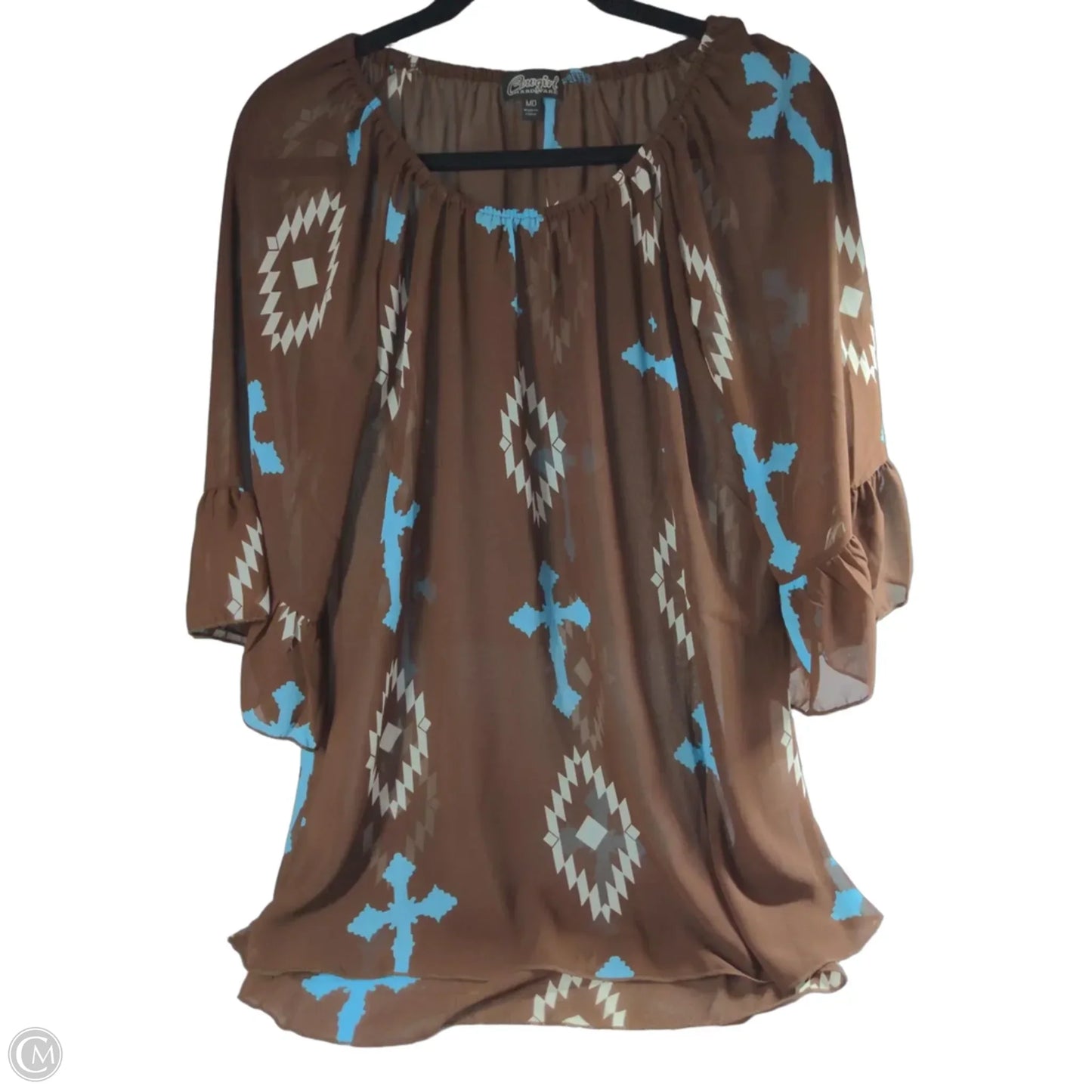 Top Long Sleeve By Clothes Mentor In Brown, Size: M