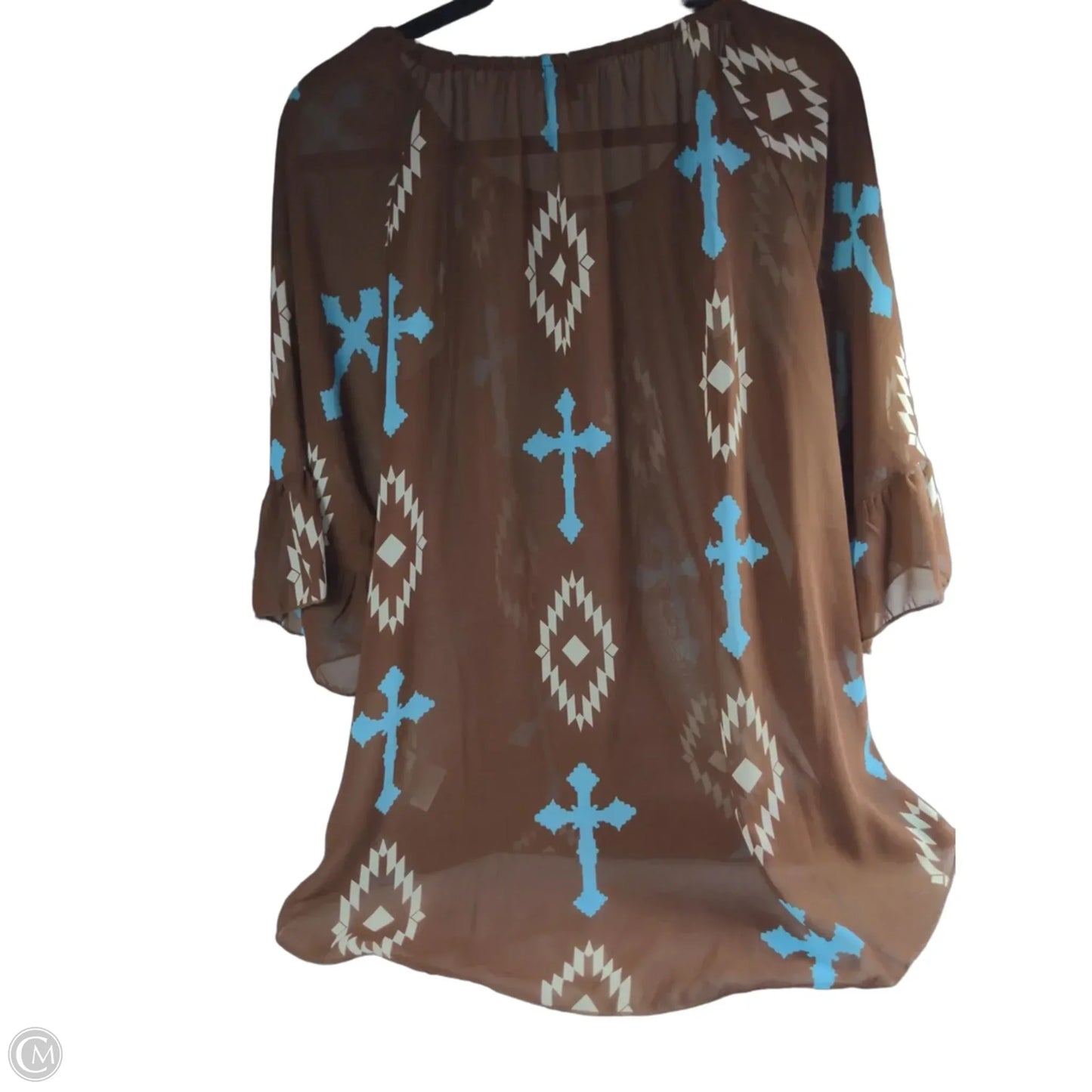 Top Long Sleeve By Clothes Mentor In Brown, Size: M