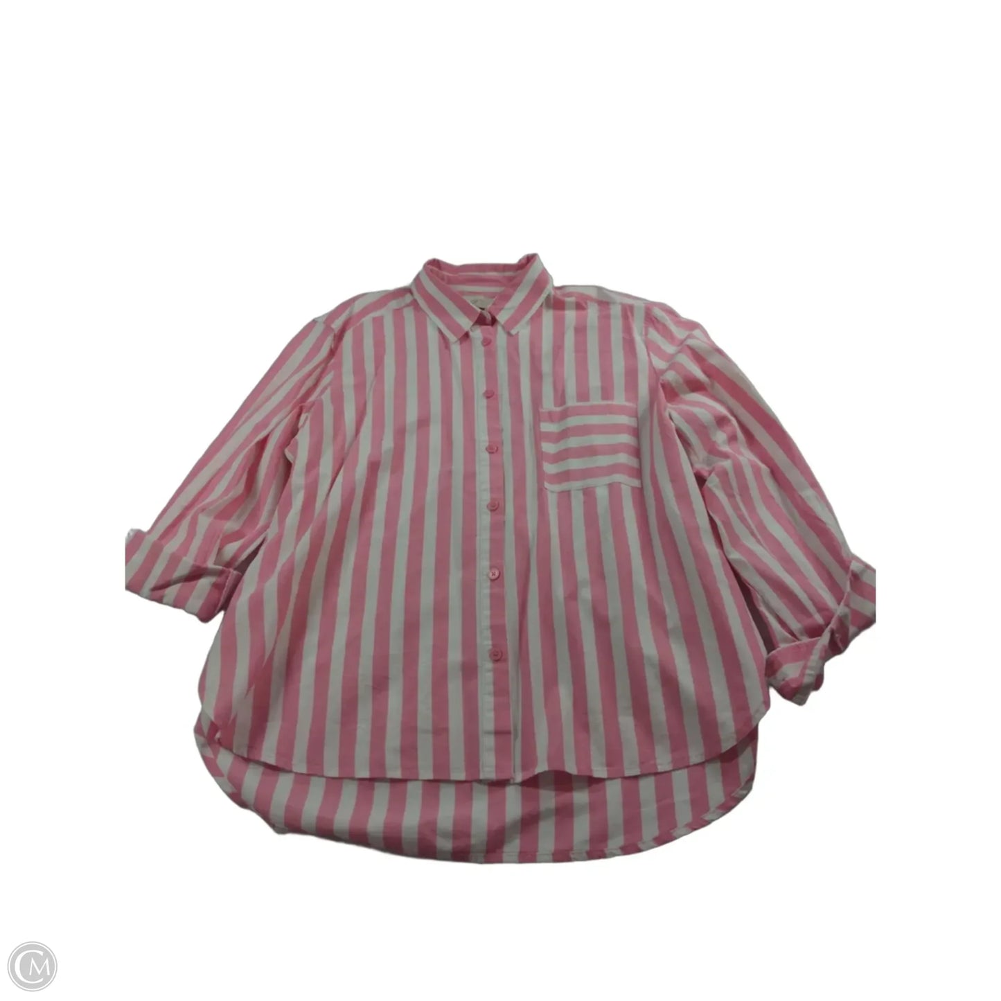 Top Long Sleeve By Loft In Striped Pattern, Size: L