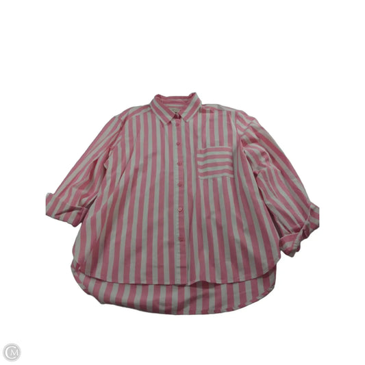 Top Long Sleeve By Loft In Striped Pattern, Size: L