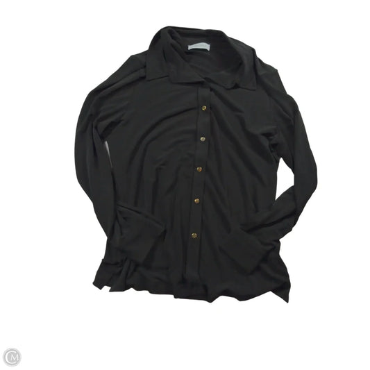 Top 3/4 Sleeve By Calvin Klein In Black & Gold, Size: M