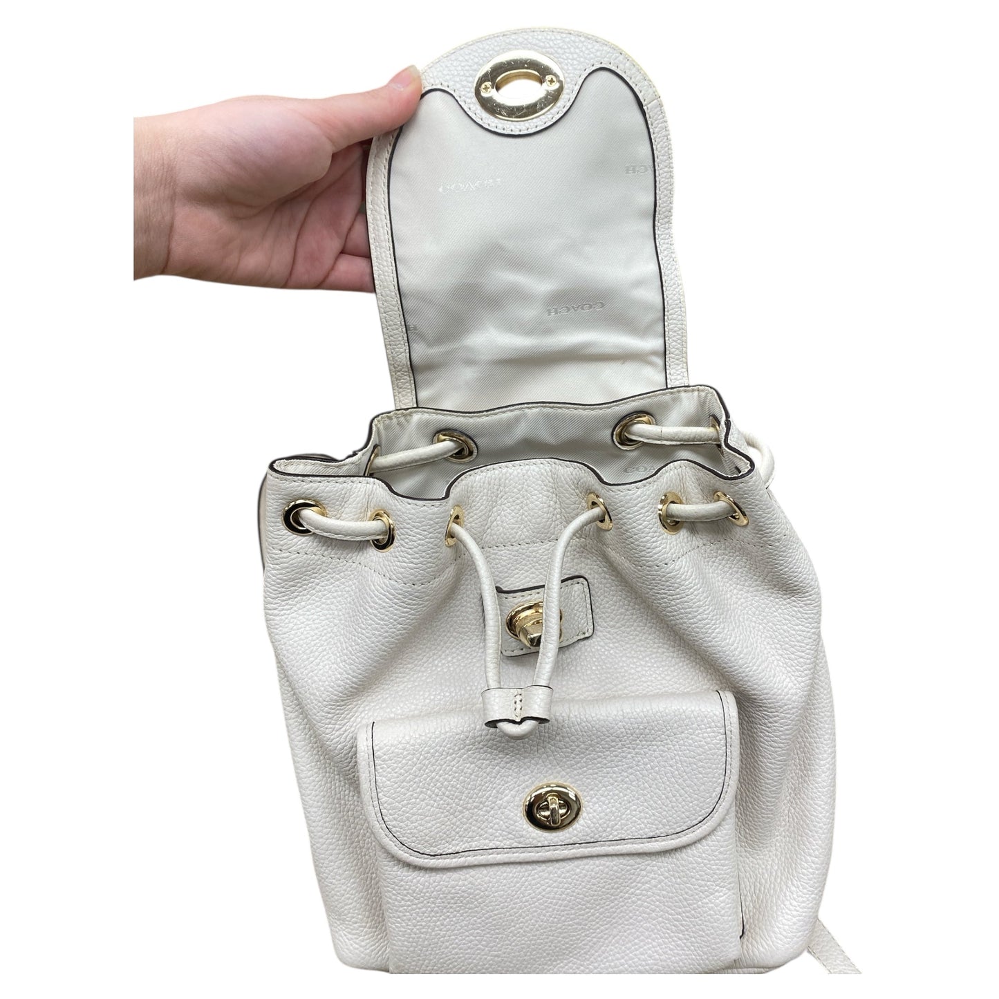 Backpack Designer By Coach In Ivory, Size:Small