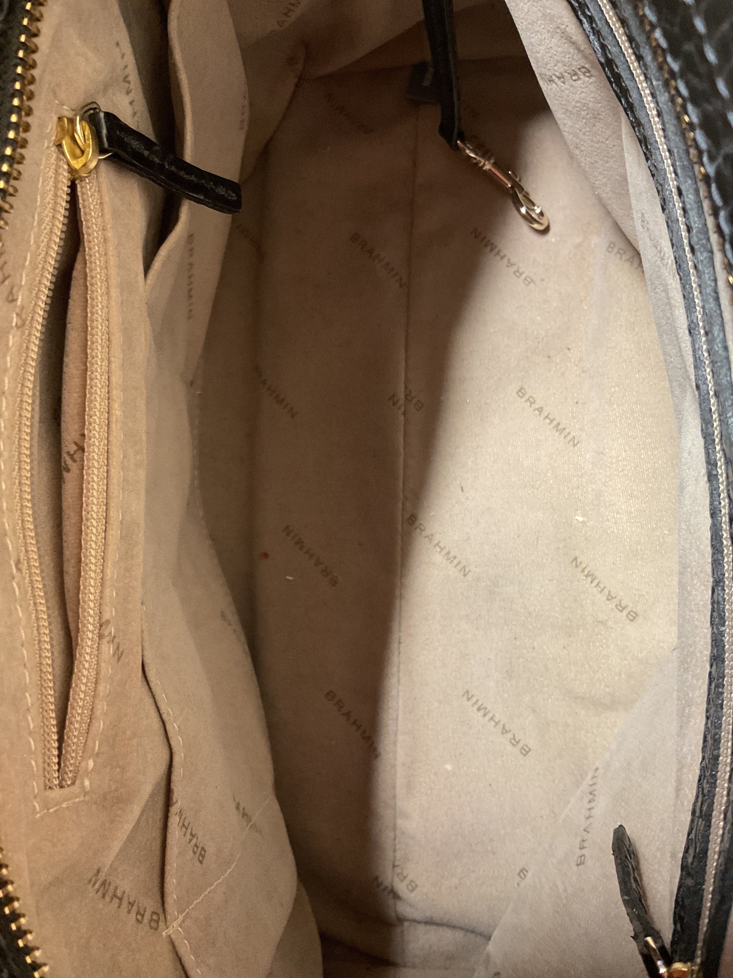 Handbag Designer By Brahmin In Black, Size:Medium